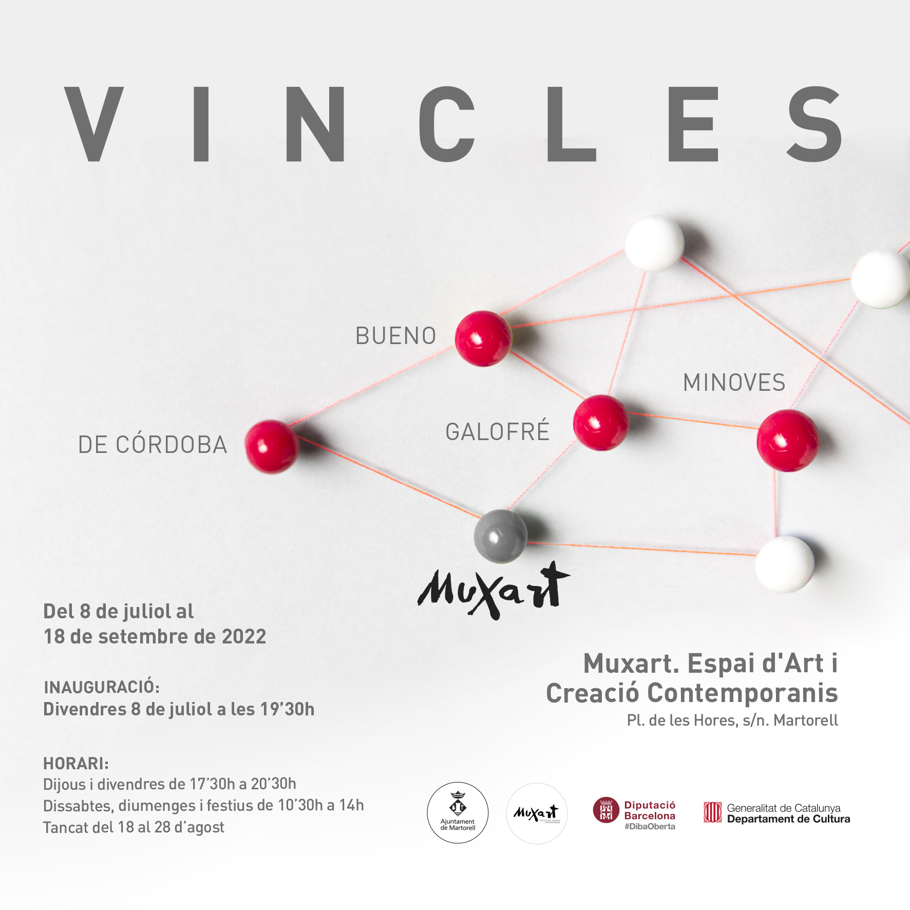 Exposició “Vincles. Bueno, de Córdoba, Galofré i Minoves amb Muxart”